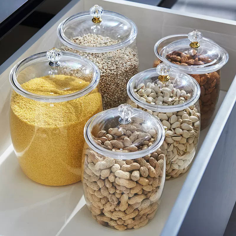 家用密封储物罐高透明防虫防潮杂粮罐鱼胶茶叶五谷杂粮收纳罐批发