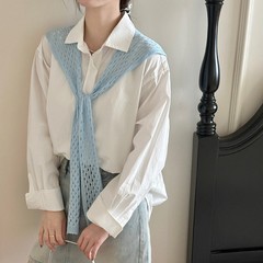 春と秋の中空ニット結び目アウターショール女性用韓国風多用途装飾付け襟夏のエアコン付き部屋の肩掛け