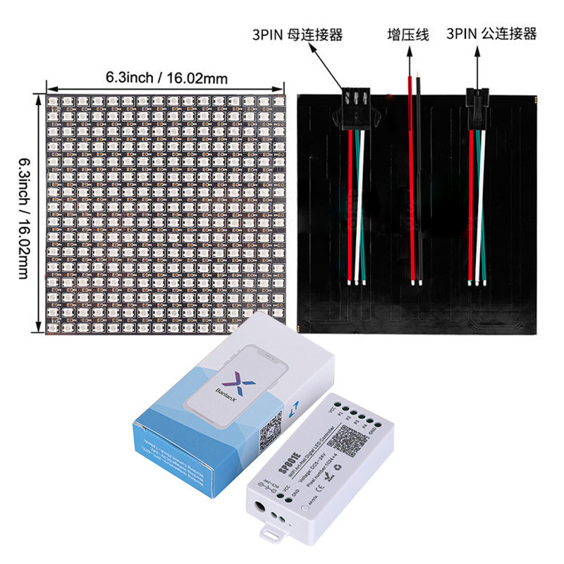 RGB プログラマブル 5050 フルカラー LED ピクセル スクリーン車のディスプレイドットマトリックス距離マジックカラー LED 電子スクリーン LED|undefined
