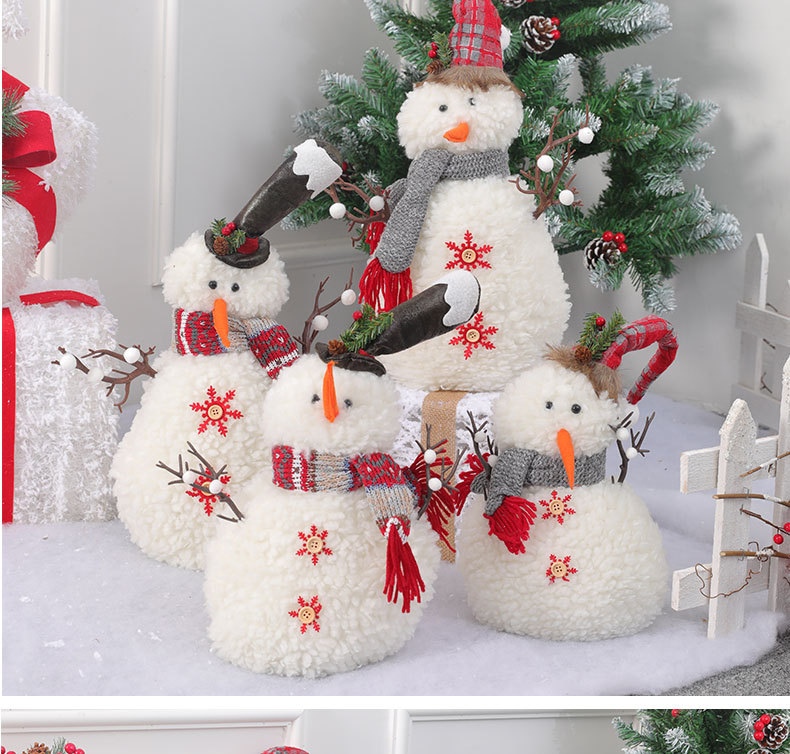 Pink Christmas Decorations Set - Fabric Santa Claus, Snowman, Reindeer Dolls For Tree, Window Display & Home Decor_voghion.com