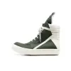 Inverted triangle green leather surface