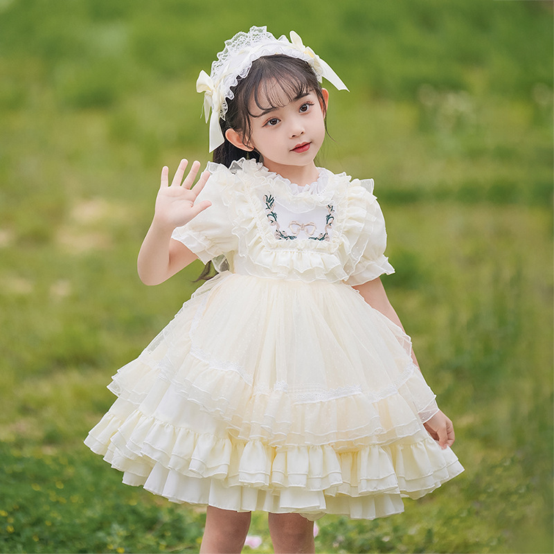 106059819@qq.com Robe de princesse Lolita pour bébé fille, en dentelle et gaze bouffante, pour son premier anniversaire._voghion.com