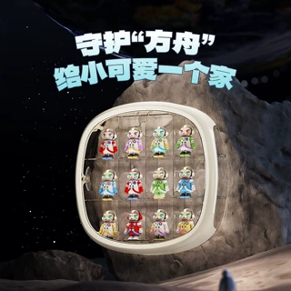 壁挂式手办盲盒展示盒太空舱款透明防尘玩偶收纳盒泡泡玛特展示柜