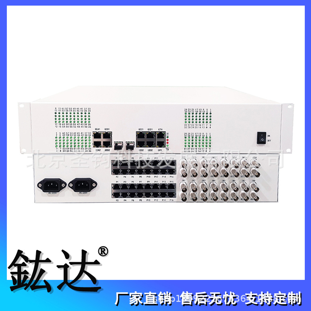 双光口16路E1+128路电话+4路物理隔离千兆网络综合业务接入光端机