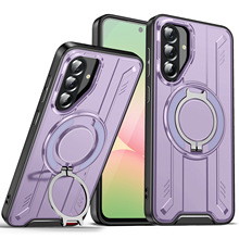 适用苹果16Pro领胜防摔支架手机壳三星S25Ultra隐形磁吸A56保护套