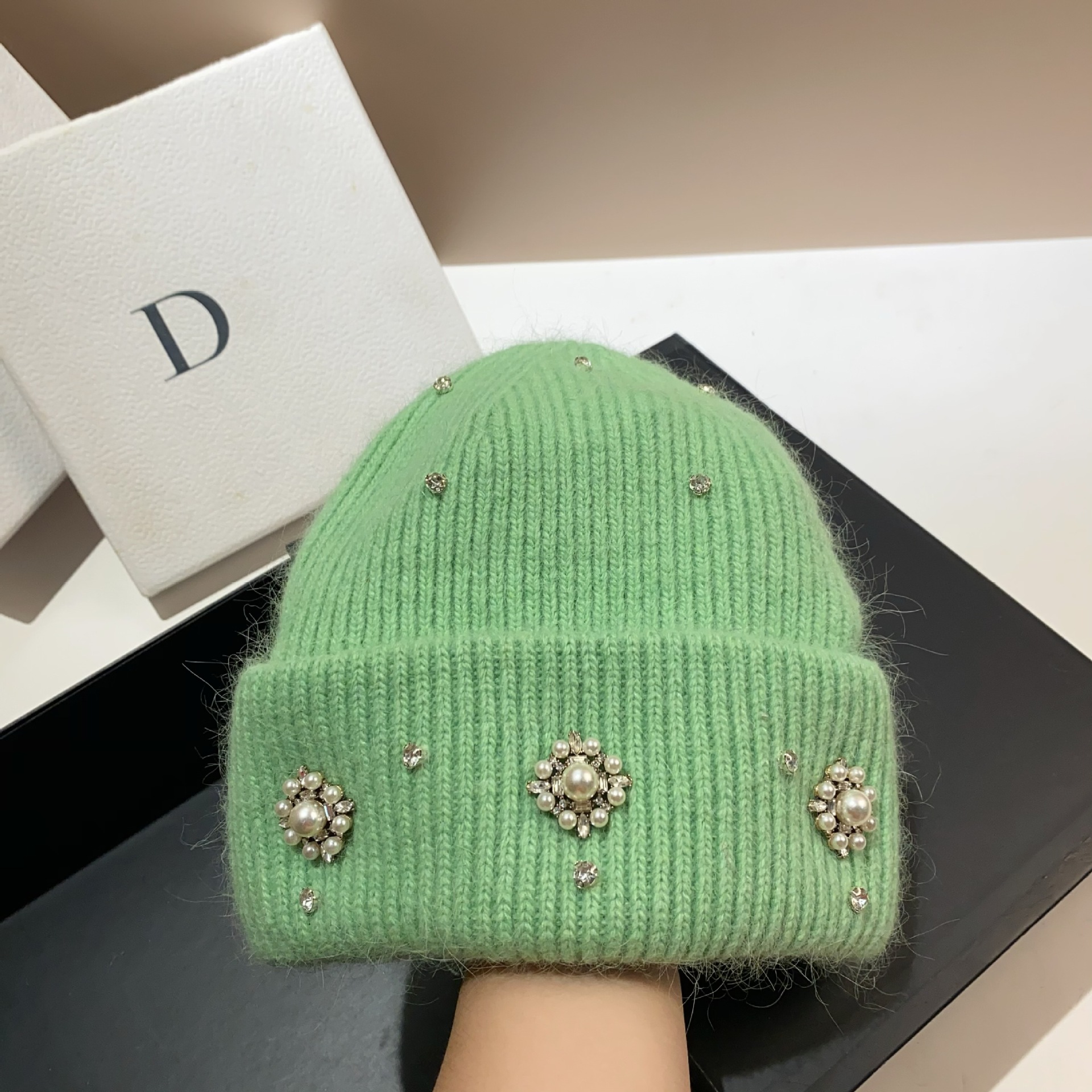 Palast Feng Shui Diamant Kaninchen Haar Gestrickte Herbst Winter Neue Prinzessin Süße und Edle Dame Xiaoxiangfeng Warme_voghion.com