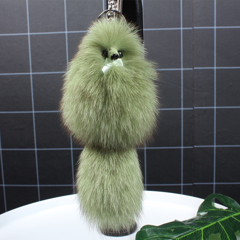 High-end version of real fur small fox tail pompom fur pendant car keychain plush accessory bag pendant for women High-end version of real fur small fox tail pompom fur pendant car keychain plush accessory bag pendant for women