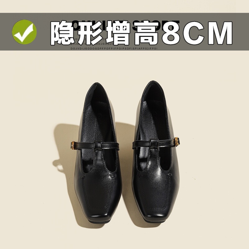 Sheepskin version~retro pointed-toe chunky-heel mules for women, with a hidden heel, shallow-toe flats, suitable for summer wear, Mary Jane flats Sheepskin version~retro pointed-toe chunky-heel mules for women, with a hidden heel, shallow-toe flats, suitable for summer wear, Mary Jane flats