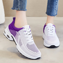 运动鞋女春季新款网面飞织透气女鞋人气时尚休闲鞋女士跨境跑步鞋