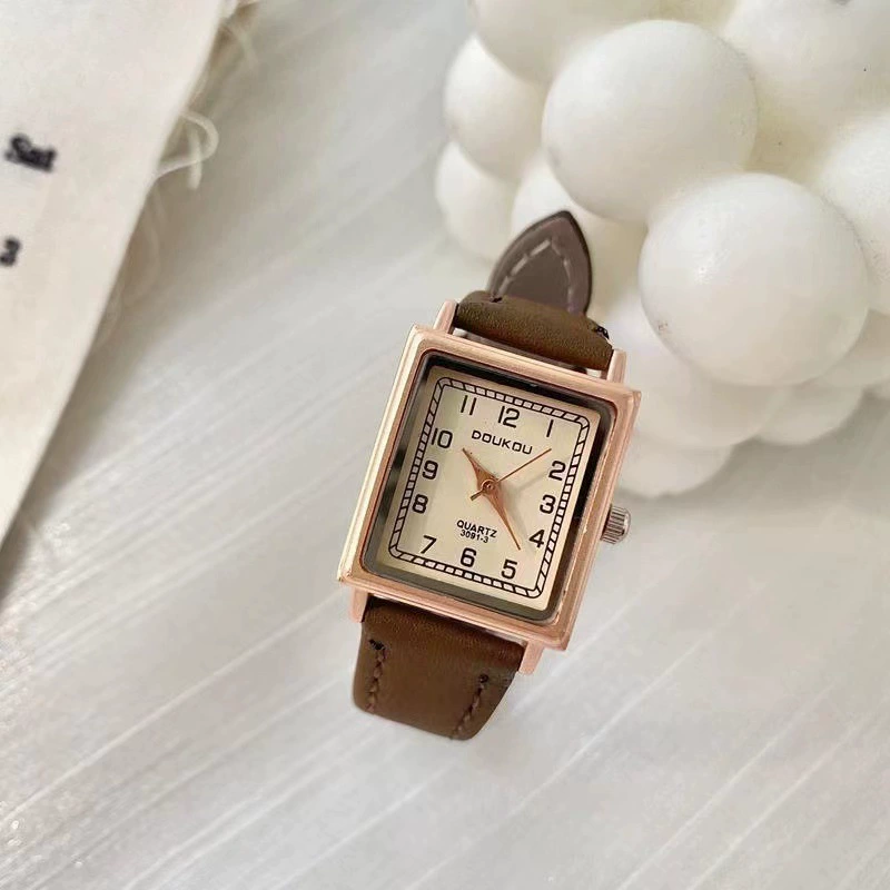 Women's Square Watch (Beijing Time) Quartz, PU Strap, 2.5 cm Dial, Minimalist Style