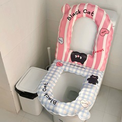 2025新型レーストイレマットアニメ猫高颜値携帯防水貼り付け式四季通用トイレマット