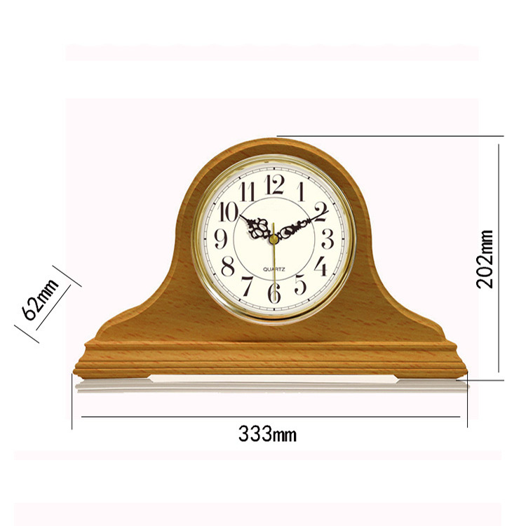 Fábrica de madera maciza de haya estudio reloj de cuarzo reloj de movimiento reloj de fábrica Accesorios de escritorio simple
