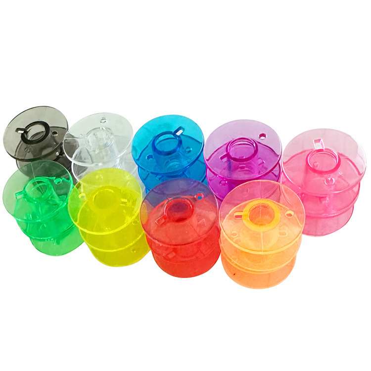 Fábrica al por mayor universal máquina de coser cilindro de bloqueo engrosada bobina accesorios 2518P traje de bobina de plástico transparente