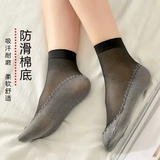 棉底袜女士丝袜防勾防滑时尚百搭中筒袜批发透气吸汗四季薄款