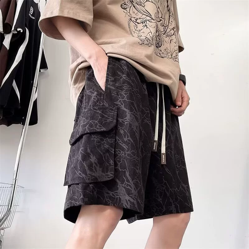 Шорты-карго с несколькими карманами, мужские летние модные брендовые верхняя одежда, брюки средней длины, молодежные повседневные свободные шорты с пятью точками