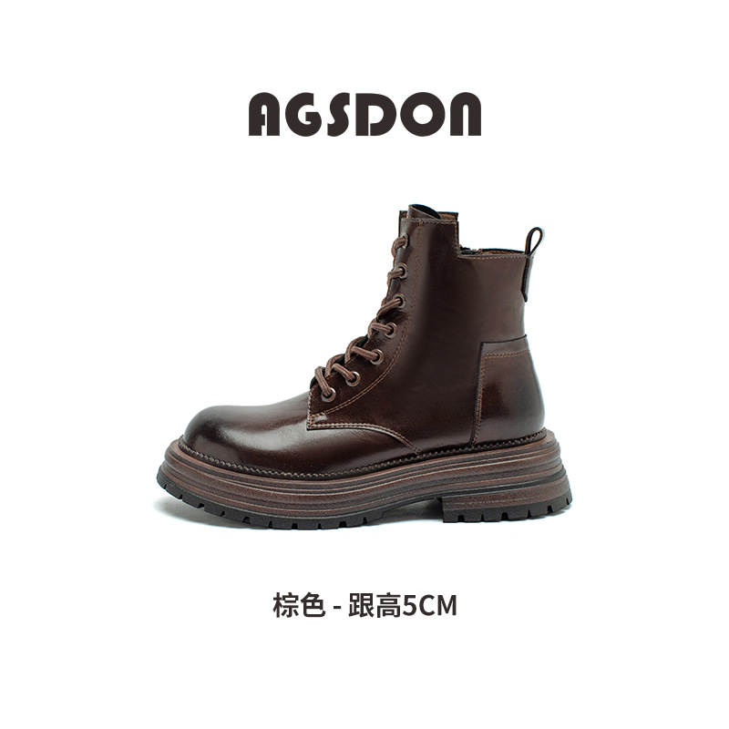 Augusto Lion Martin botas para mujeres 2025, nuevo estilo británico de otoño y invierno con falda, botas cortas de primavera y otoño con suela gruesa. image 6