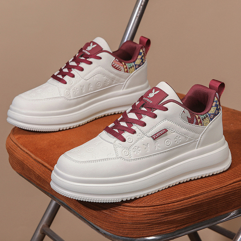 Playboy Men's Shoes 2026 New Spring Men's Trendy Casual Sports Shoes Men's Thick-Soled White Sneakers Playboy Men's Shoes 2026 New Spring Men's Trendy Casual Sports Shoes Men's Thick-Soled White Sneakers