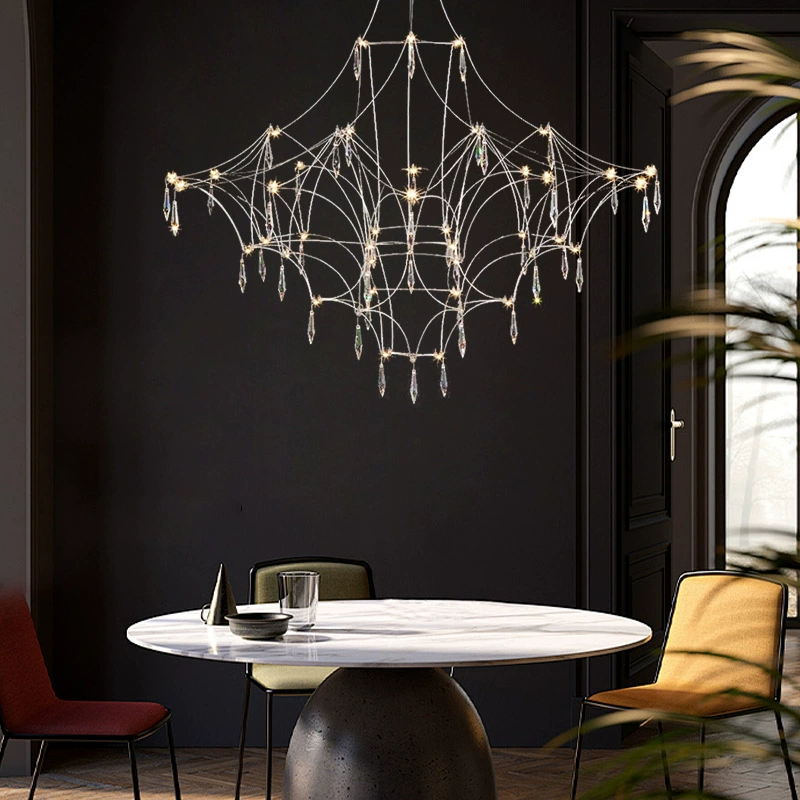 Modern crystal pendant stainless steel, ceiling lamp for living room, lights, light luxury style