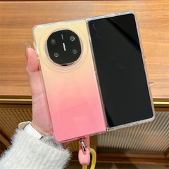 適用華為mate x6携帯電話ケースグラデーションmatex5折り畳みスクリーン蝶ネクタイシリコン手紐女性保護カバー