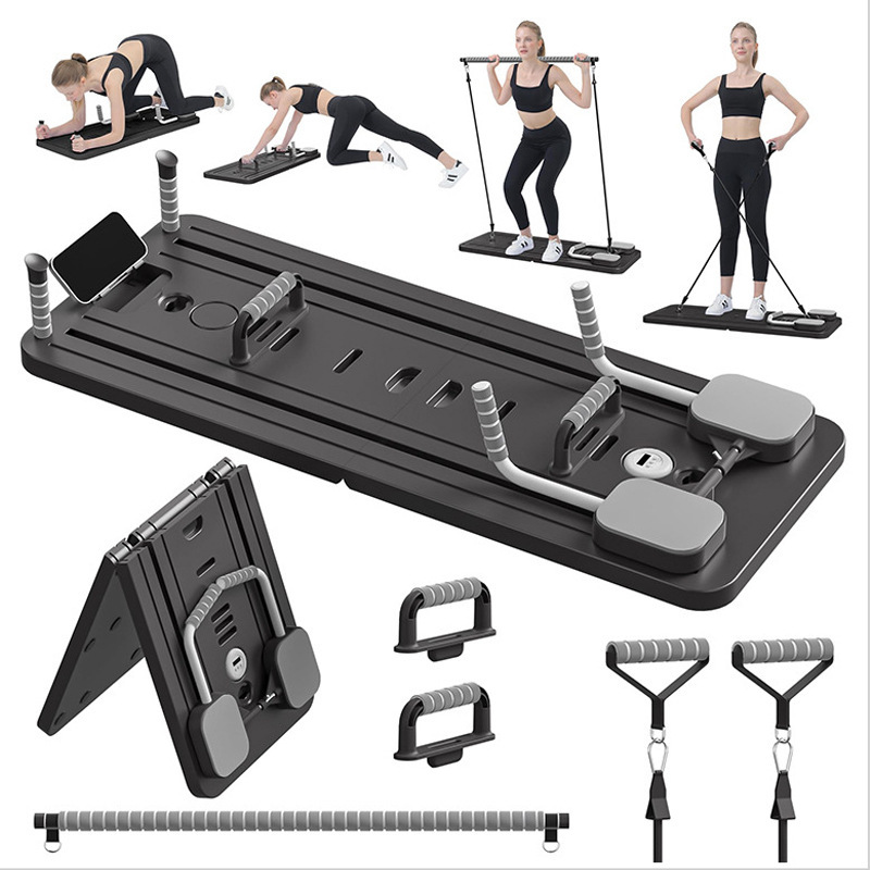 Transfronterizo multifuncional abdominal Pilates yoga conjunto de forma de cuerpo 7 en 1 estiramiento plegable placa de flexiones para el hogar image 18