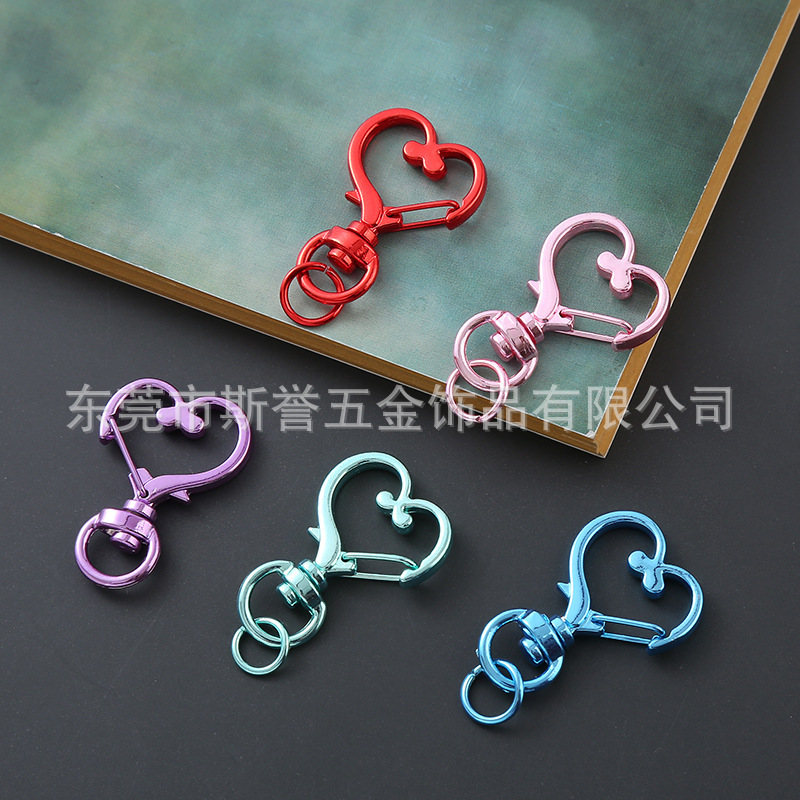 Vacuum plating color-preserving hanging plating love-shaped keychain accessories diy jewelry plum blossom clouds five-pointed star dog buckle month Vacuum plating color-preserving hanging plating love-shaped keychain accessories diy jewelry plum blossom clouds five-pointed star dog buckle month