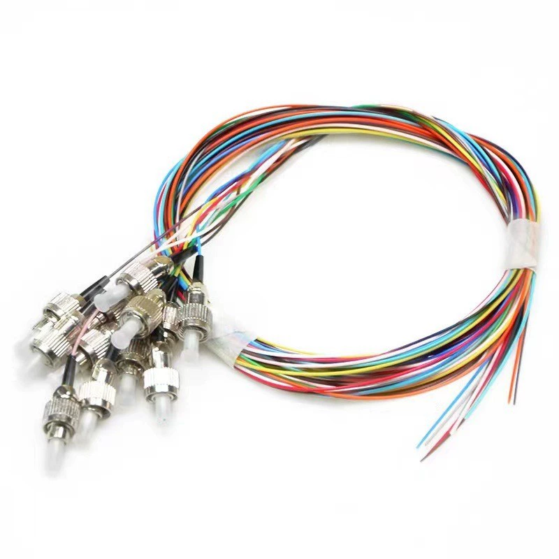Оптический пигтейл для телекоммуникаций, FC SM-0.9, 12-жильный, одножильный, 1.12m цветов