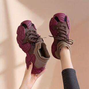 Torre Shoes Women's Spring and Summer 2025 New Thick-soled sneaker Women's All-match Mesh Ankola Red Octopus Women's Shoes