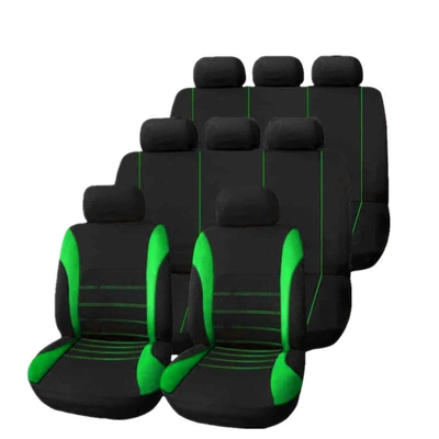 line design fabric cushion chair Universal seat cover - green-seven-seats-general