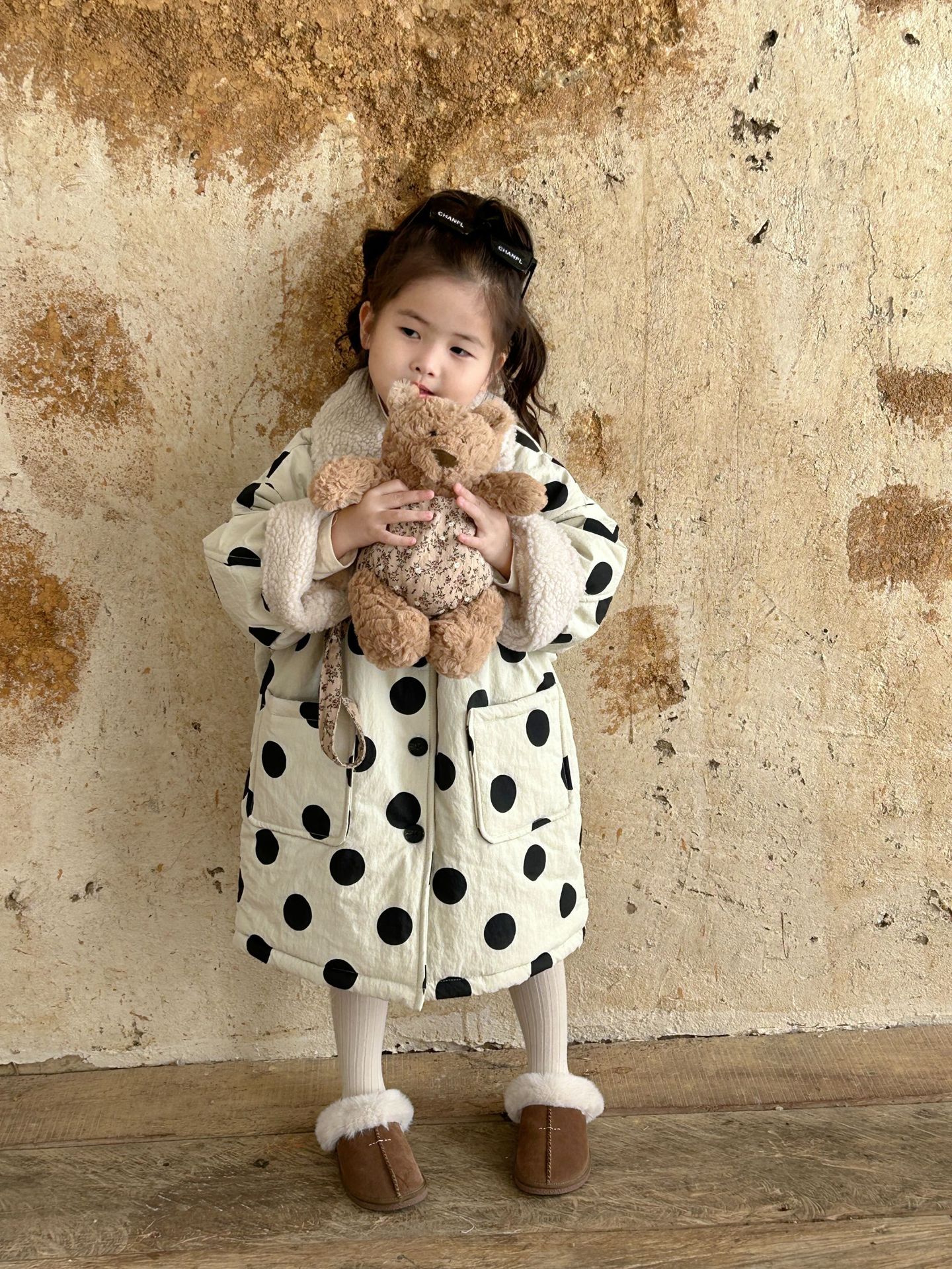 Cute Round Dots Cotton Blend Polyester Girls Outerwear display picture 5