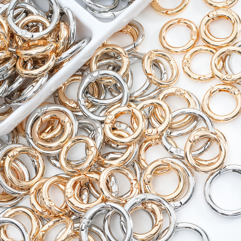 Alloy Spring Ring Open Round Buckle Bag Buckle Hanging Buckle Ring Accessories Easy to Disassemble DIY Jewelry Key Ring Wholesale