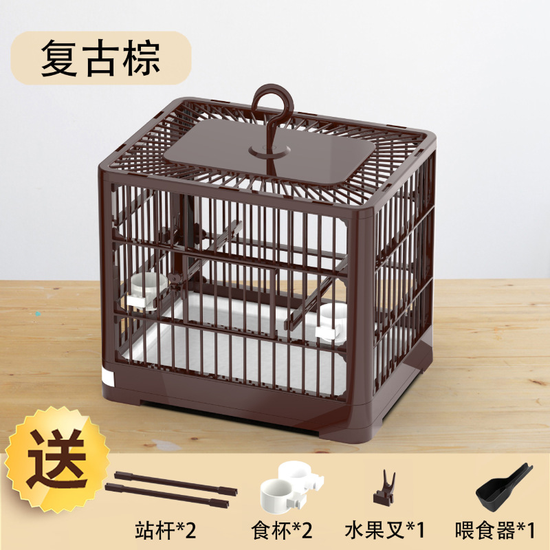オウムの鳥かごの新型の小型牡丹の虎の皮の刺繍の真珠の鳥の専用の鳥かごの家庭用の大きいサイズの豪華な別荘|undefined