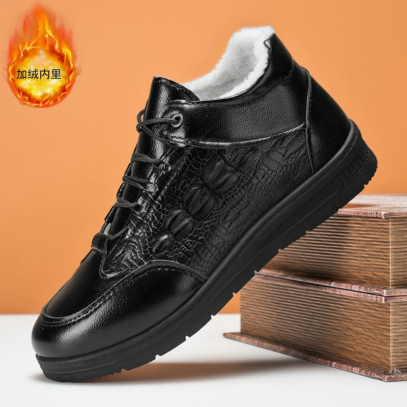 Зимняя кожаная обувь для пожилых мужчин