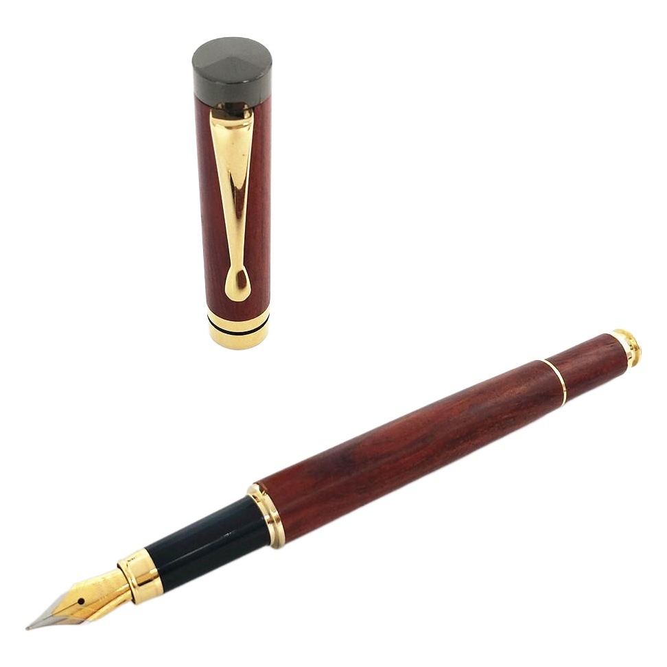 Fabricante de cartuchos de tinta de alta calidad al por mayor a largo plazo, bolígrafos de práctica de caligrafía para estudiantes de doble propósito, bolígrafos de madera de sequoa para grabado de regalos al por mayor. image 1