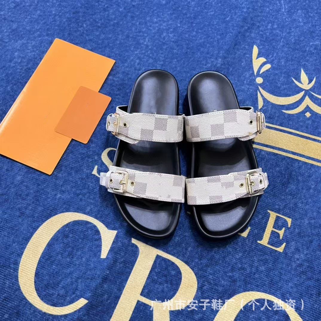 2024 nueva Europa, América, Oriente Medio, Nigeria, Singapur, Camboya, hebilla de cinturón de metal, velcro, zapatillas planas