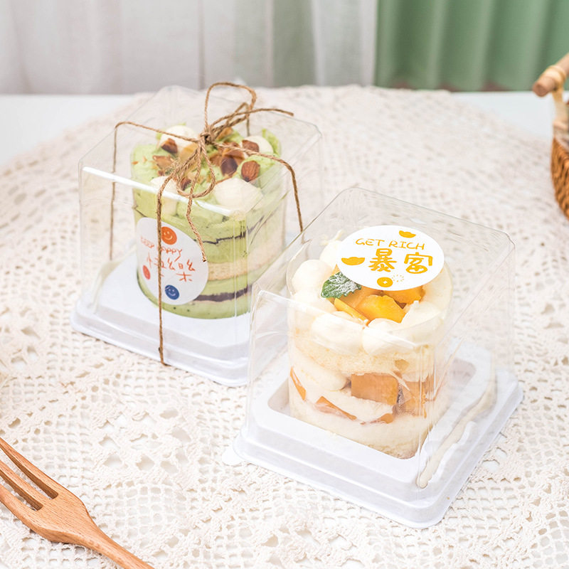 蛋糕包装盒烘培2寸3寸迷你西点慕斯千层泡芙透明吸塑打包甜品盒子