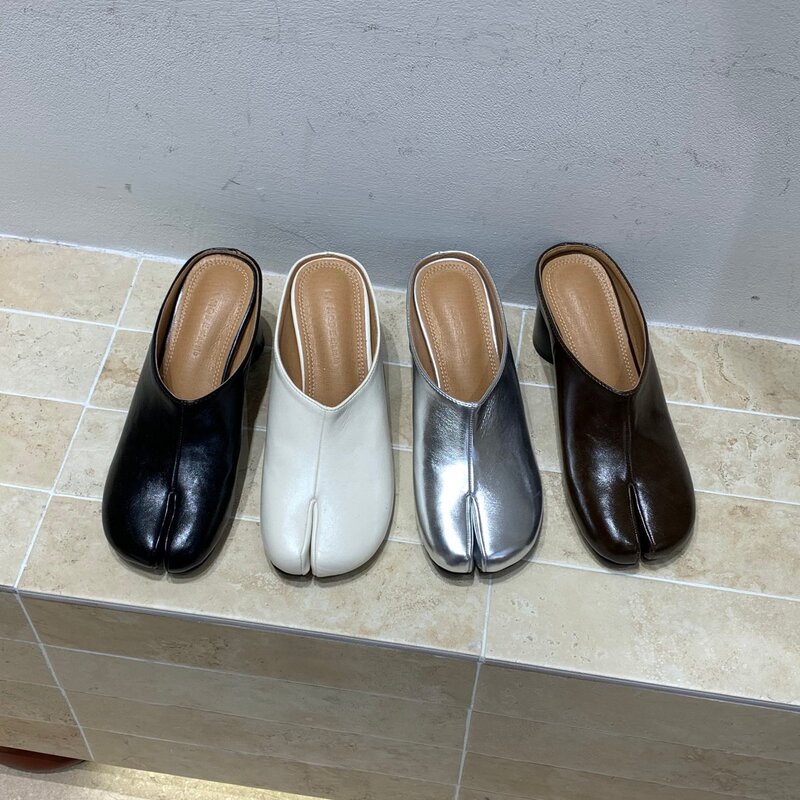 French-Style Split-Toe Closed-Toe Chunky Heel Mules for Women, 2026 New Model, Slip-On Lazy High-Heeled Mules French-Style Split-Toe Closed-Toe Chunky Heel Mules for Women, 2026 New Model, Slip-On Lazy High-Heeled Mules