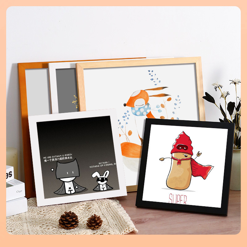 ⇜ Square Picture Frame for Tabletop or Wall Hanging, Simple Decorative Frame, Natural Wood 30×30 Wooden Art Exhibition Frame ⇜ Square Picture Frame for Tabletop or Wall Hanging, Simple Decorative Frame, Natural Wood 30×30 Wooden Art Exhibition Frame