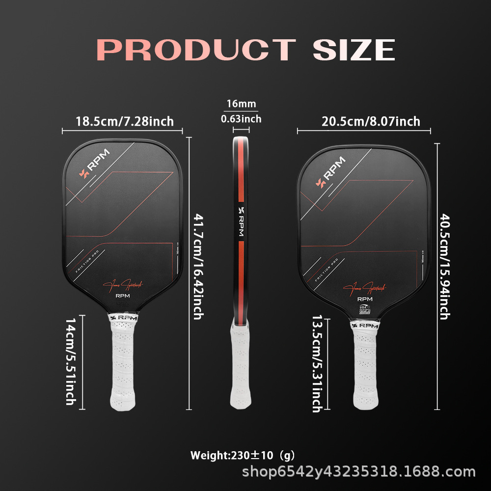RPM V2 upgraded version, featuring a matte carbon fiber core, is a professional-grade, heat-pressed, one-piece pickleball racket designed for competitive play