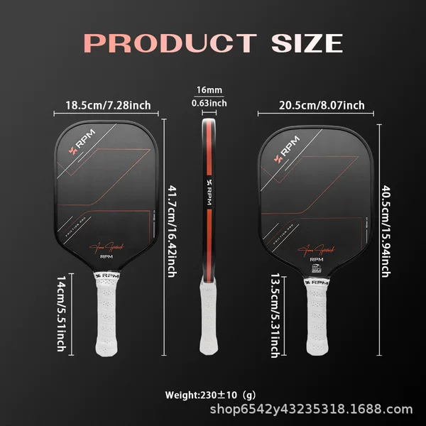 RPM V2 upgraded version, featuring a matte carbon fiber core, is a professional-grade, heat-pressed, one-piece pickleball racket designed for competitive play