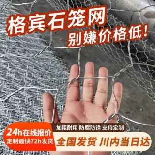 石笼网河道绿滨垫防洪固滨笼边坡防护网覆塑网格宾网六角网宾格网