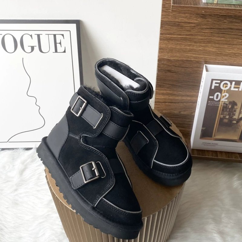2024 новая осень и зима снег boots с толстой подошвой suggdben утолщённый пряжка мотоподошва короткие сапоги ЅUGGᎠBEN