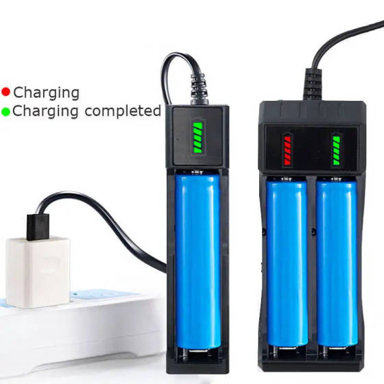 26650 18650 21700USB Single Slot Double Slot Four Slot Rechargeable Flashlight Lithium Battery 3.7-4.2V Charger