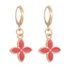 Metal sexy earrings, suitable for import, flowered, simple and elegant design, Korean style