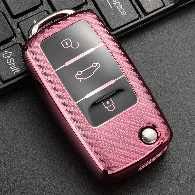 Подходит для Volkswagen Key Pack Carbon Fiber Patterns TPU Key Case Speed Tenglangyou Tu Guanbao