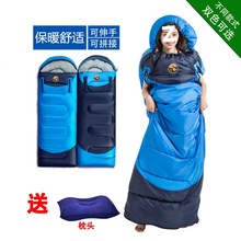 睡袋成人户外单人可伸手睡袋保暖可机洗棉睡袋拼接春秋冬野营严选