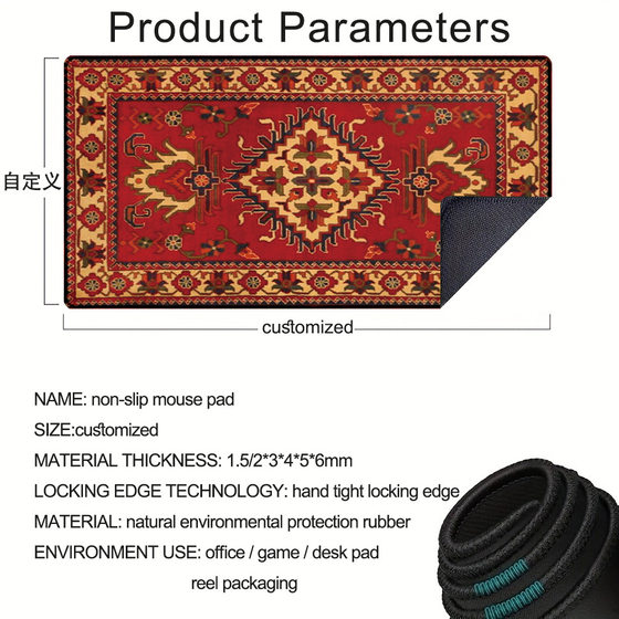 Vintage mouse pad wholesale mousepad non-slip oversized table pad broken Simea style keyboard pad lock edge table pad