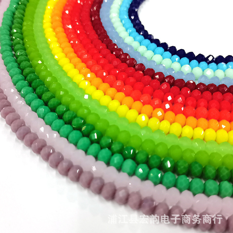 Hongyun Crystal Jade Flat Beads Hair Accessories Clothing Headwear Shoes and Clothing Accessories Jelly Color Porcelain Loose Beads Jewelry Accessories