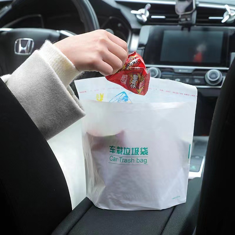 Car stand bag car garbage bag disposable thickened vertical pasting desk trash can high-end car supplies
