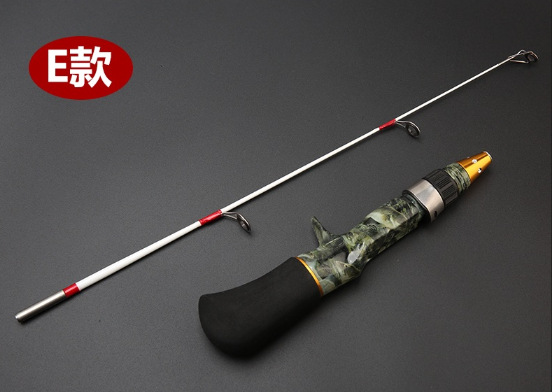 Barra de hielo, barra de pesca transfronteriza, barra de pesca portátil, mango recto 50cm, barra de pesca de invierno sólida, suave, ligeramente corta.