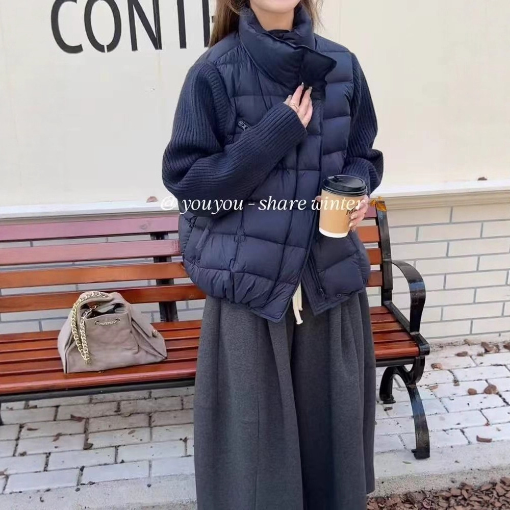 仓6899喜欢放心拍 达标50绒｜不跑毛针织拼接保暖外套 不退换